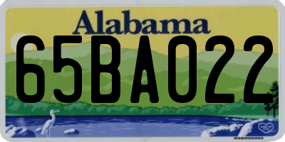 AL license plate 65BA022