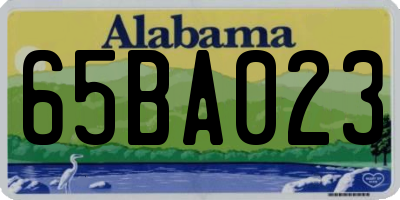 AL license plate 65BA023
