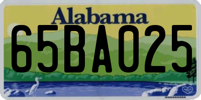 AL license plate 65BA025