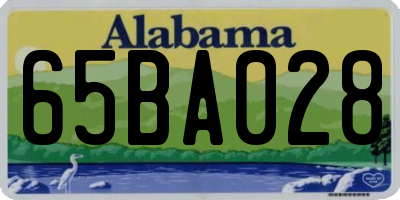 AL license plate 65BA028