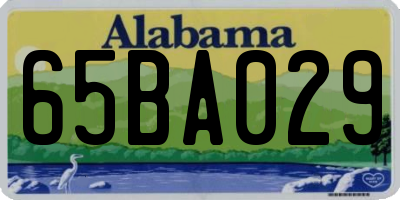AL license plate 65BA029