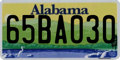 AL license plate 65BA030