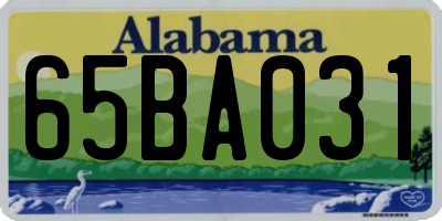 AL license plate 65BA031