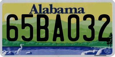 AL license plate 65BA032