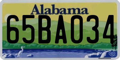 AL license plate 65BA034