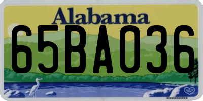 AL license plate 65BA036