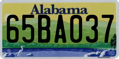 AL license plate 65BA037
