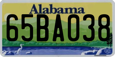 AL license plate 65BA038