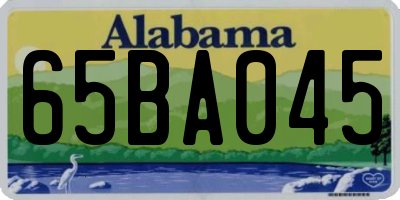 AL license plate 65BA045