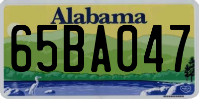AL license plate 65BA047