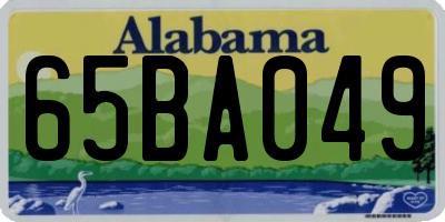 AL license plate 65BA049