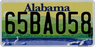 AL license plate 65BA058