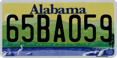 AL license plate 65BA059