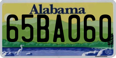 AL license plate 65BA060