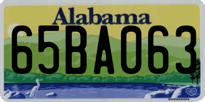 AL license plate 65BA063