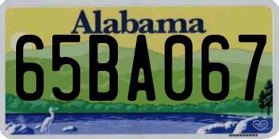 AL license plate 65BA067