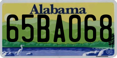 AL license plate 65BA068