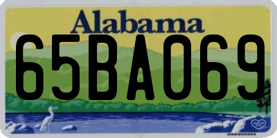 AL license plate 65BA069