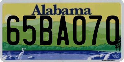 AL license plate 65BA070
