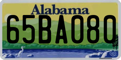AL license plate 65BA080