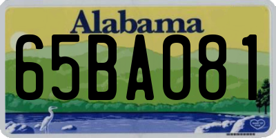 AL license plate 65BA081