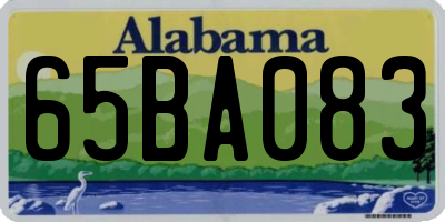 AL license plate 65BA083