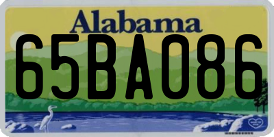 AL license plate 65BA086
