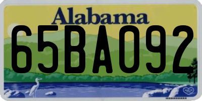 AL license plate 65BA092