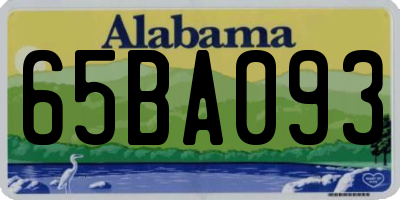 AL license plate 65BA093