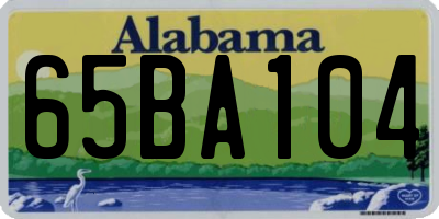 AL license plate 65BA104