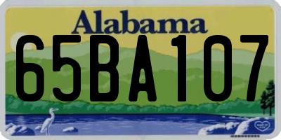 AL license plate 65BA107
