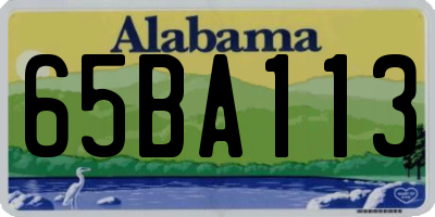 AL license plate 65BA113
