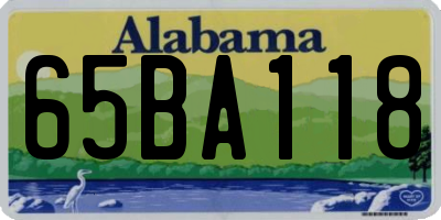 AL license plate 65BA118
