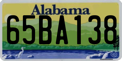 AL license plate 65BA138