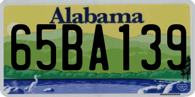 AL license plate 65BA139