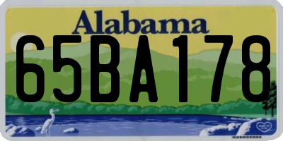 AL license plate 65BA178