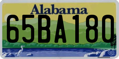 AL license plate 65BA180