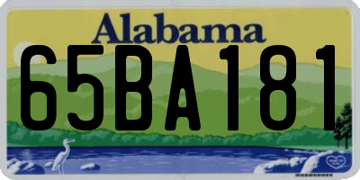 AL license plate 65BA181