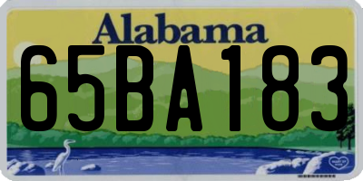 AL license plate 65BA183
