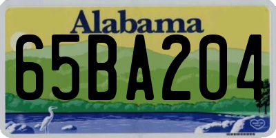 AL license plate 65BA204