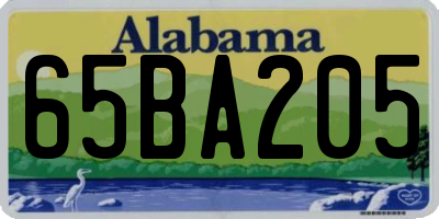 AL license plate 65BA205