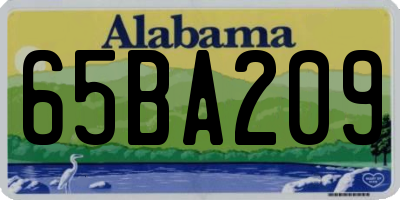 AL license plate 65BA209