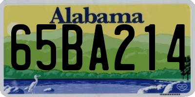 AL license plate 65BA214