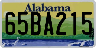 AL license plate 65BA215