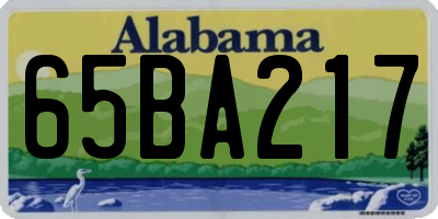 AL license plate 65BA217