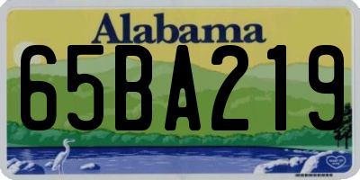 AL license plate 65BA219
