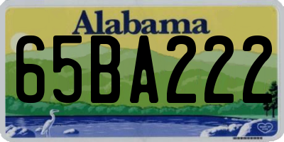 AL license plate 65BA222
