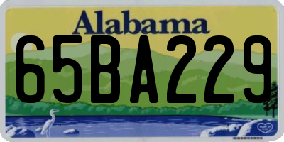 AL license plate 65BA229