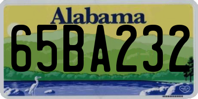 AL license plate 65BA232