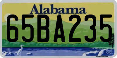 AL license plate 65BA235
